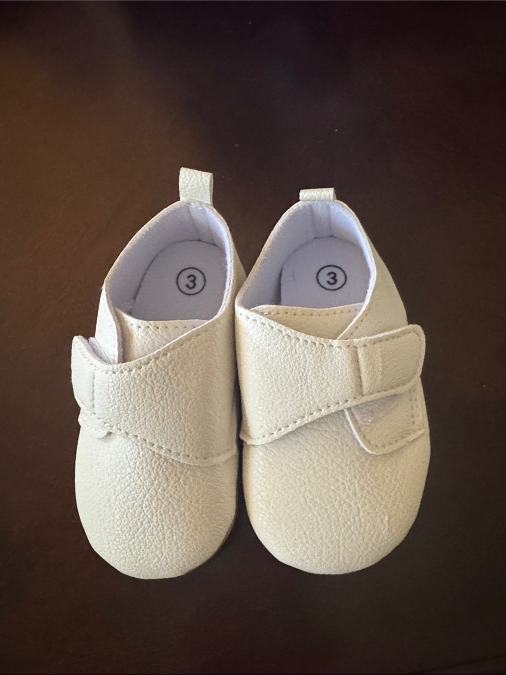 Toddler White Soft-Look Hook & Loop Shoes
